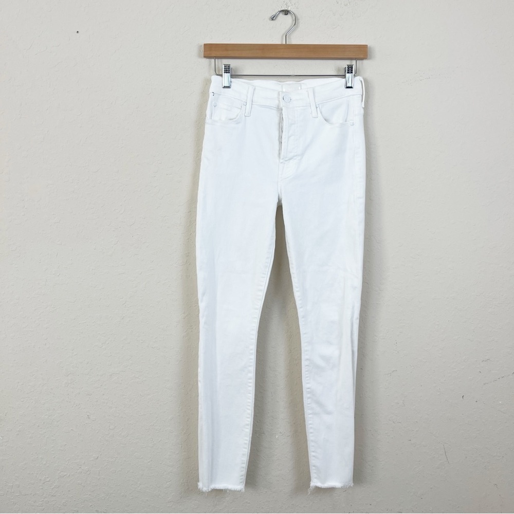 Mother The Stunner Ankle Fray Fairest Of The All White Jeans Size 25